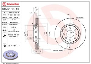 Pontiac G3 Brake Rotor (1) - Front - Brembo OE - Standard Brake Disc - `09-`10